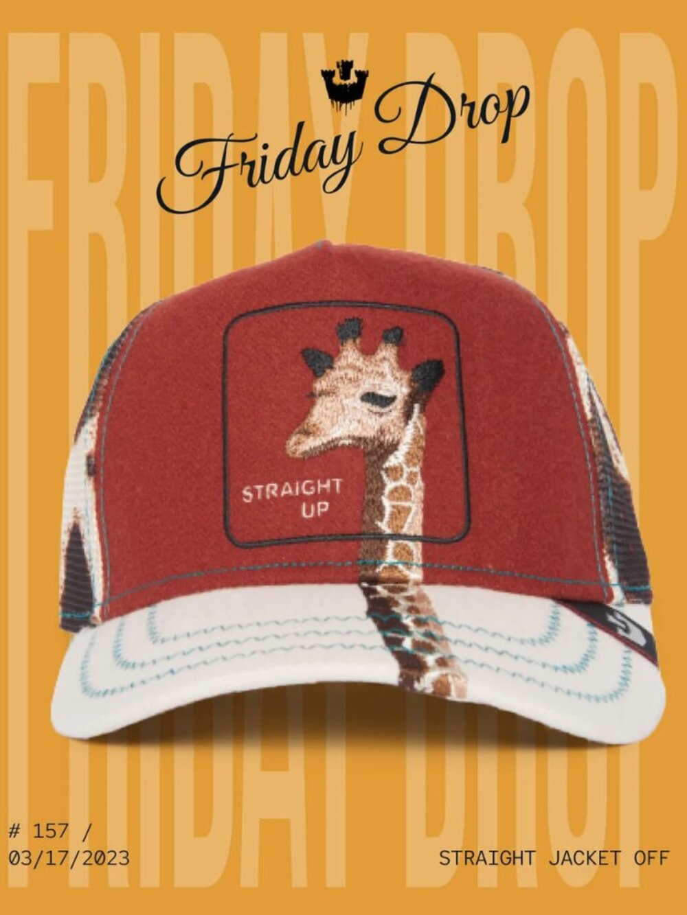 New in Box Limited Edition Goorin Bros "Straight Up" Trucker Hat
